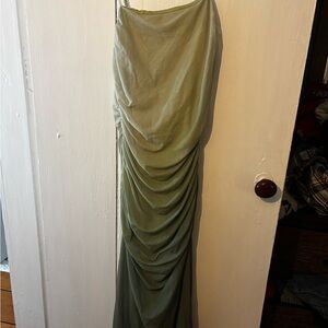 Cider Olive Draped Maxi Dress